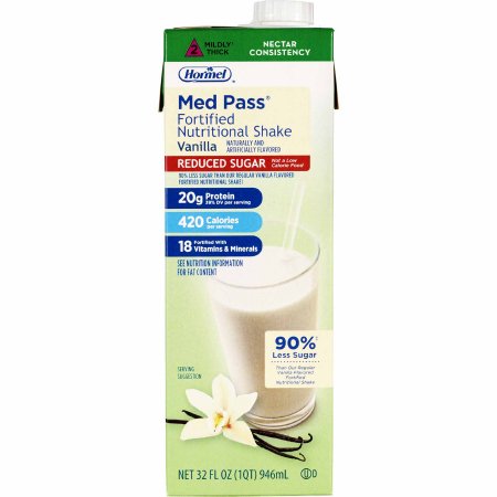 Oral Supplement Med Pass Reduced Sugar Vanilla Flavor Liquid 32 oz. Carton