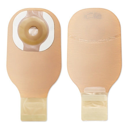 Ostomy Pouch Premier One-Piece System 12 Inch Length 1 Inch Stoma Drainable Flat, Pre-Cut Beige