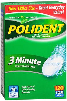 Denture Cleaner Polident Mint Flavor 3 Minutes