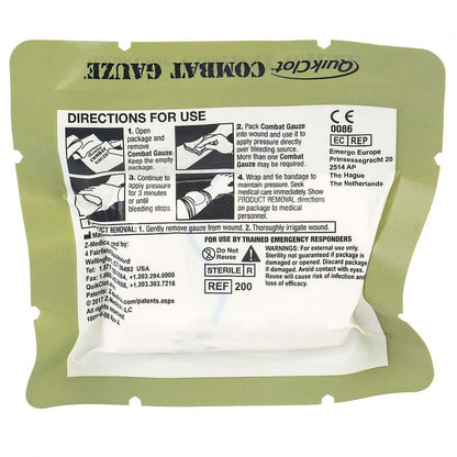 QuikClot Combat Gauze Hemostatic Dressing 3 Inch x 4 Yard Sterile