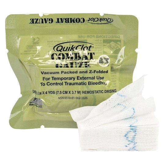 QuikClot Combat Gauze Hemostatic Dressing 3 Inch x 4 Yard Sterile