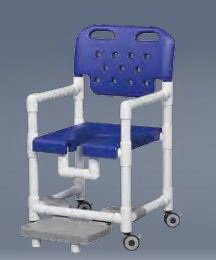 Commode / Shower Chair Elite Fixed Arms PVC Frame With Backrest