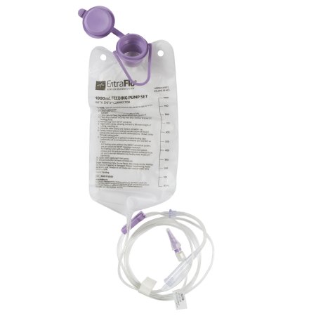 Enteral Feeding Pump Bag Set with ENFit Connector Medline EntraFlo 1000 mL Silicone NonSterile Stepped Transition Connector