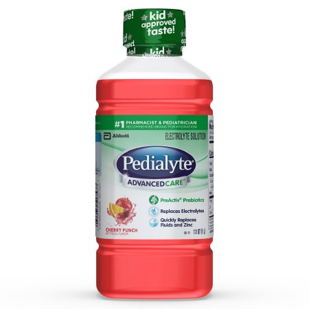 Oral Electrolyte Solution Pedialyte AdvancedCare Cherry Punch Flavor 33.8 oz. Electrolyte