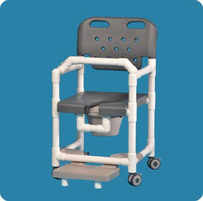 Commode / Shower Chair Elite Fixed Arms PVC Frame With Backrest