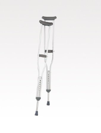 Underarm Crutches Tall Adult 5 Foot 10 Inch to 6 Foot 6 Inch User Height Aluminum Frame 250 lbs. Weight Capacity