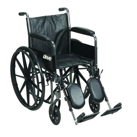 Wheelchair drive Silver Sport Desk Length Arm Swing-Away Elevating Legrest Black Upholstery 16 Inch Seat Width Adult 300 lbs. Weight Capacity