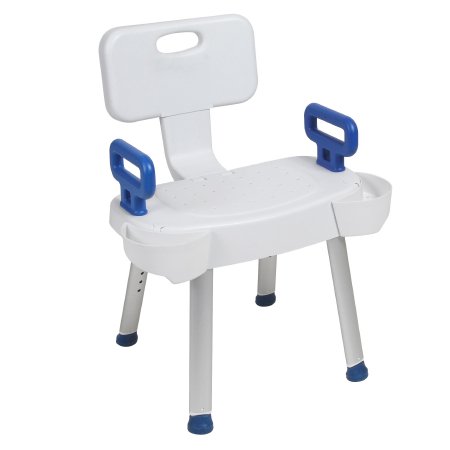 Shower Chair drive Without Arms Plastic Frame With Backrest 21-1/2 Inch Seat Width 300 lbs. Weight Capacity