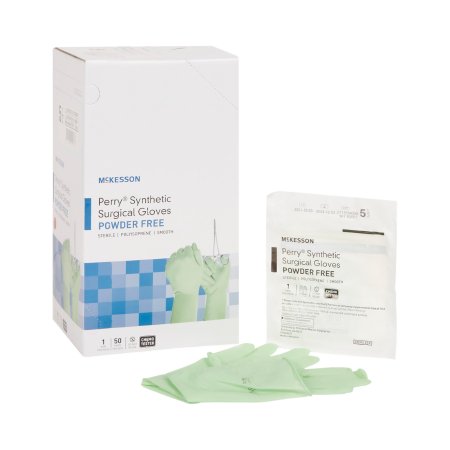 Surgical Glove McKesson Perry Performance Plus  Sterile Polyisoprene Standard Cuff Length Smooth Green Chemo Tested