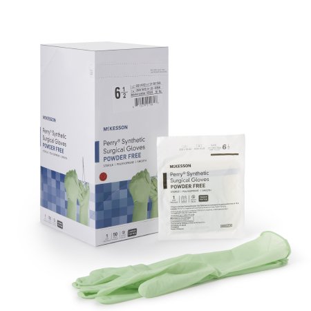 Surgical Glove McKesson Perry Performance Plus  Sterile Polyisoprene Standard Cuff Length Smooth Green Chemo Tested