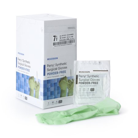 Surgical Glove McKesson Perry Performance Plus  Sterile Polyisoprene Standard Cuff Length Smooth Green Chemo Tested