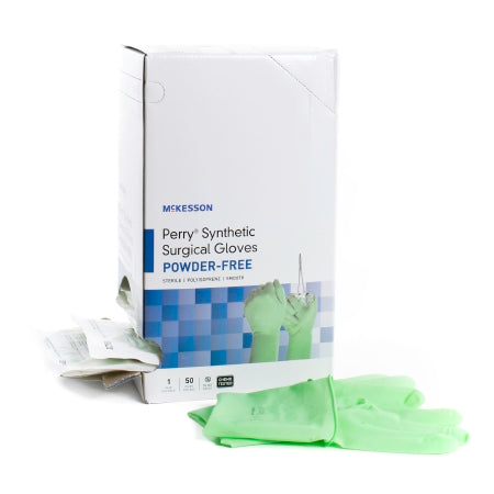 Surgical Glove McKesson Perry Performance Plus  Sterile Polyisoprene Standard Cuff Length Smooth Green Chemo Tested