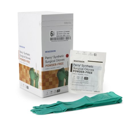 Surgical Glove McKesson Perry Performance Plus  Sterile Polychloroprene Standard Cuff Length Smooth Dark Green Chemo Tested