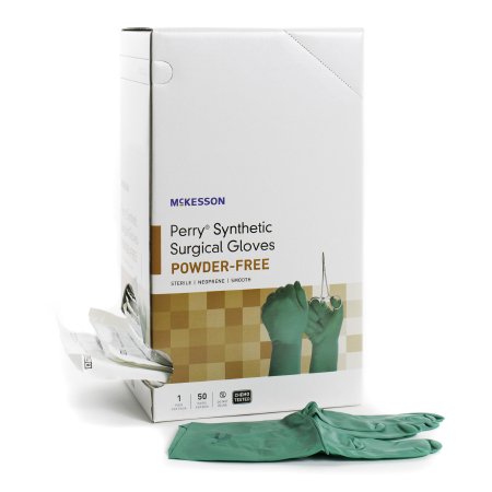 Surgical Glove McKesson Perry Performance Plus  Sterile Polychloroprene Standard Cuff Length Smooth Dark Green Chemo Tested