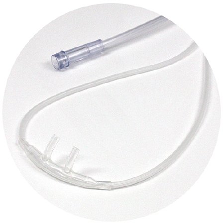 ETCO2 Nasal Sampling Cannula with O2 Delivery Adult Curved Prong / NonFlared Tip 4 Foot O2 Line