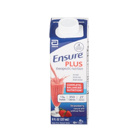 Oral Supplement Ensure Plus Therapeutic Nutrition Strawberry