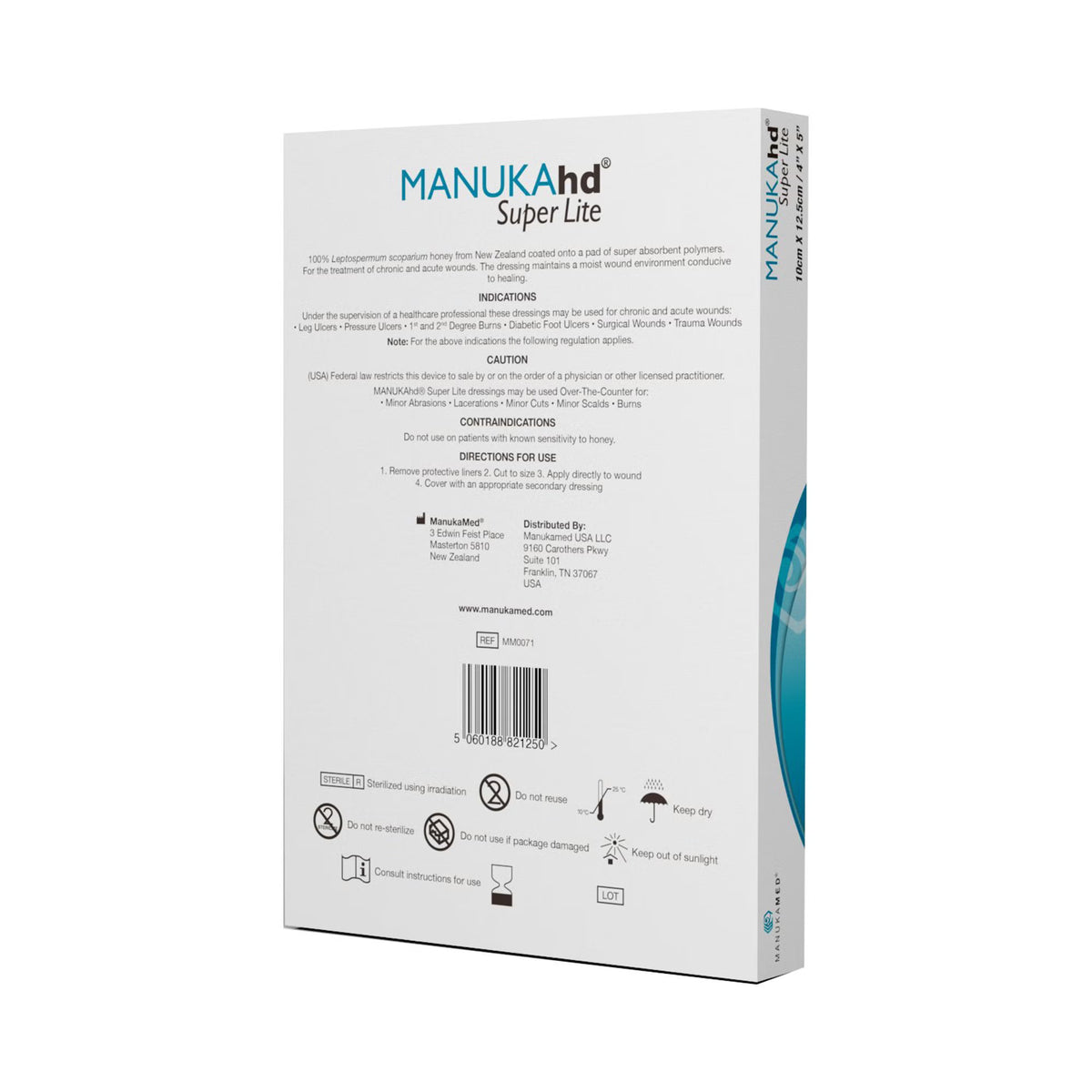 MANUKAhd Super Lite Manuka Honey Wound Dressing 4 x 5 Inch Sterile
