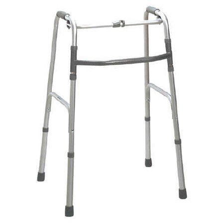 Bariatric Dual Release Folding Walker Adjustable Height / Oversize Aluminum Frame 600 lbs. Weight Capacity 32 to 39 Inch Height