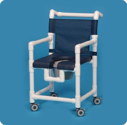 Shower Chair ipu Fixed Arms PVC Frame Mesh Backrest