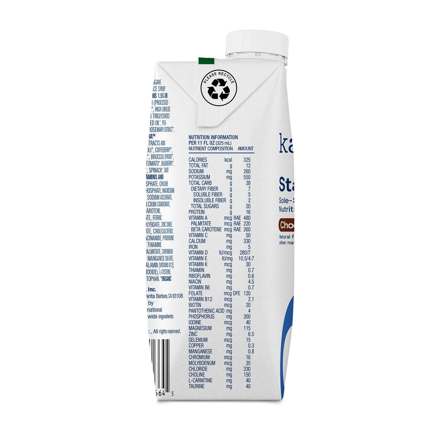 Kate Farms Standard 1.0 Chocolate Flavor Liquid 11 oz Carton Plant-Based Oral Supplement