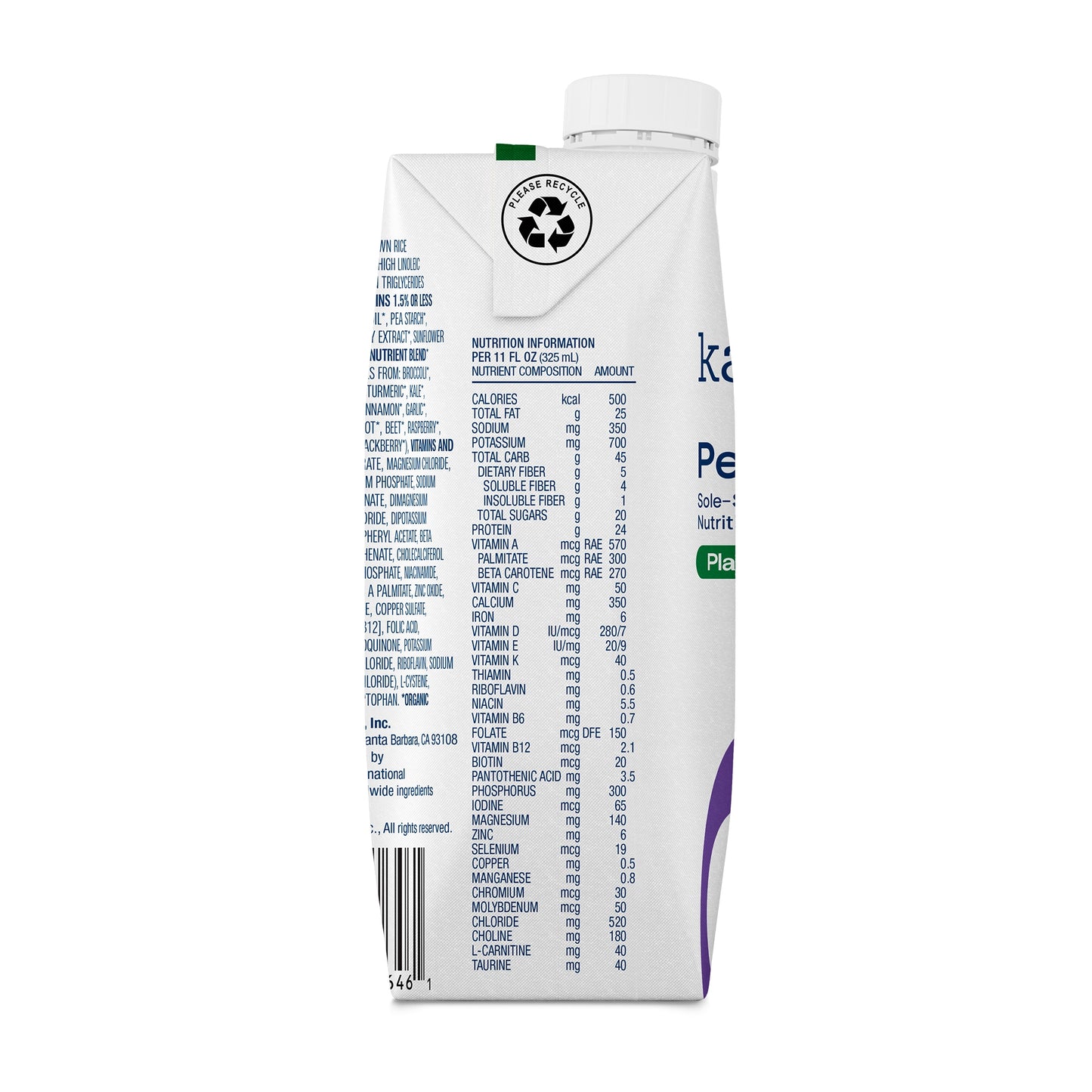 Kate Farms Peptide 1.5 Plain Flavor Liquid 11 oz Carton Plant-Based Supplement