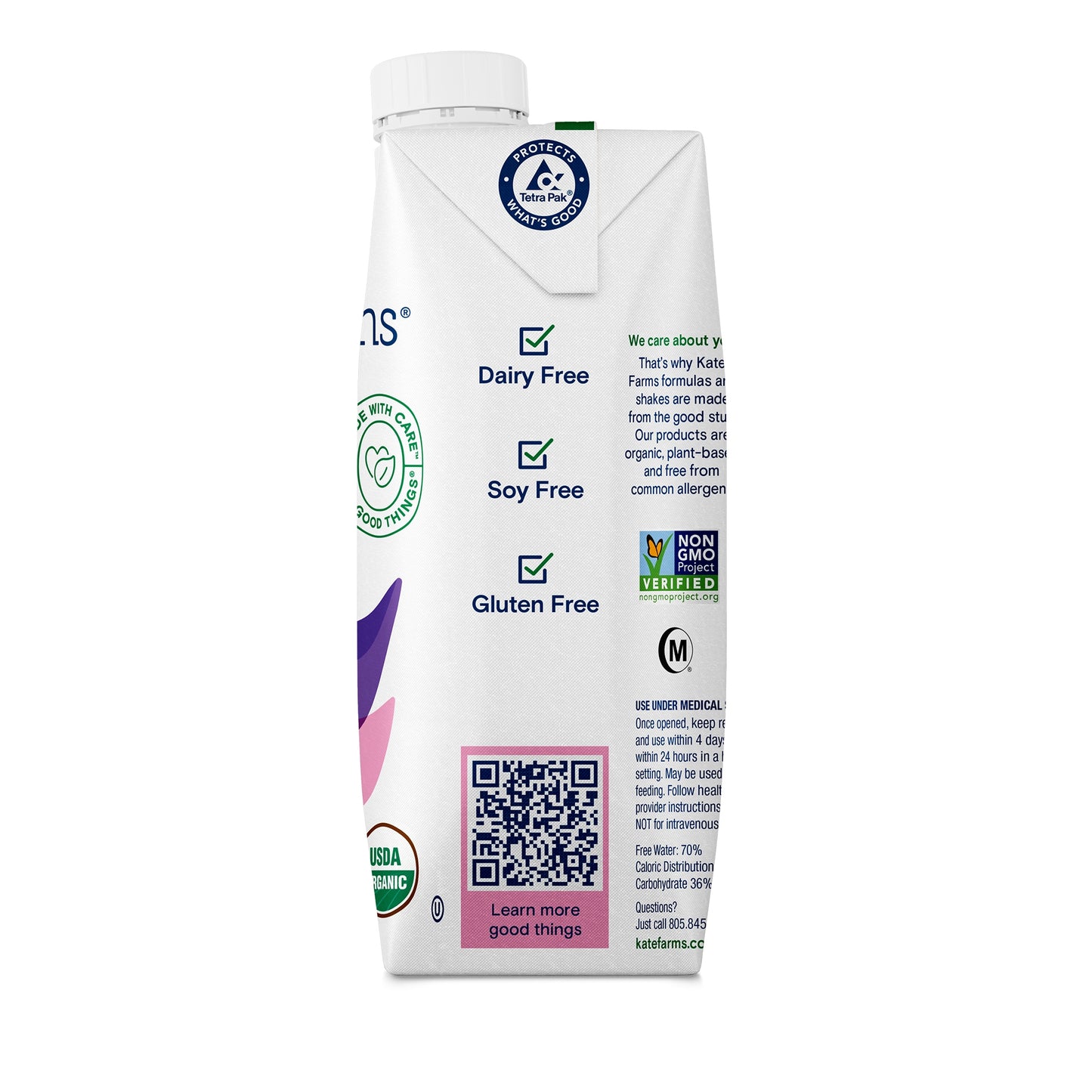 Kate Farms Peptide 1.5 Plain Flavor Liquid 11 oz Carton Plant-Based Supplement