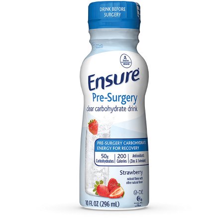 Oral Supplement Ensure Pre-Surgery Clear Carbohydrate Drink Strawberry Flavor Liquid 10 oz. Bottle