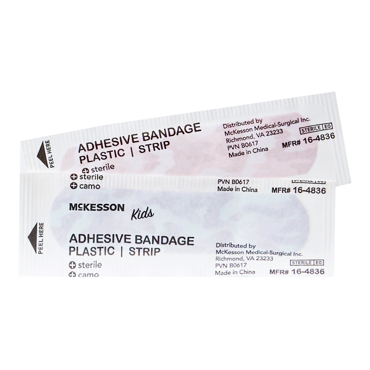 McKesson Kids Adhesive Strip – Blue / Pink Camo 3/4 x 3 Inch