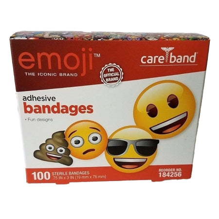 Adhesive Strip emoji 3/4 X 3 Inch Plastic Rectangle Kid Design (Emojis) Sterile