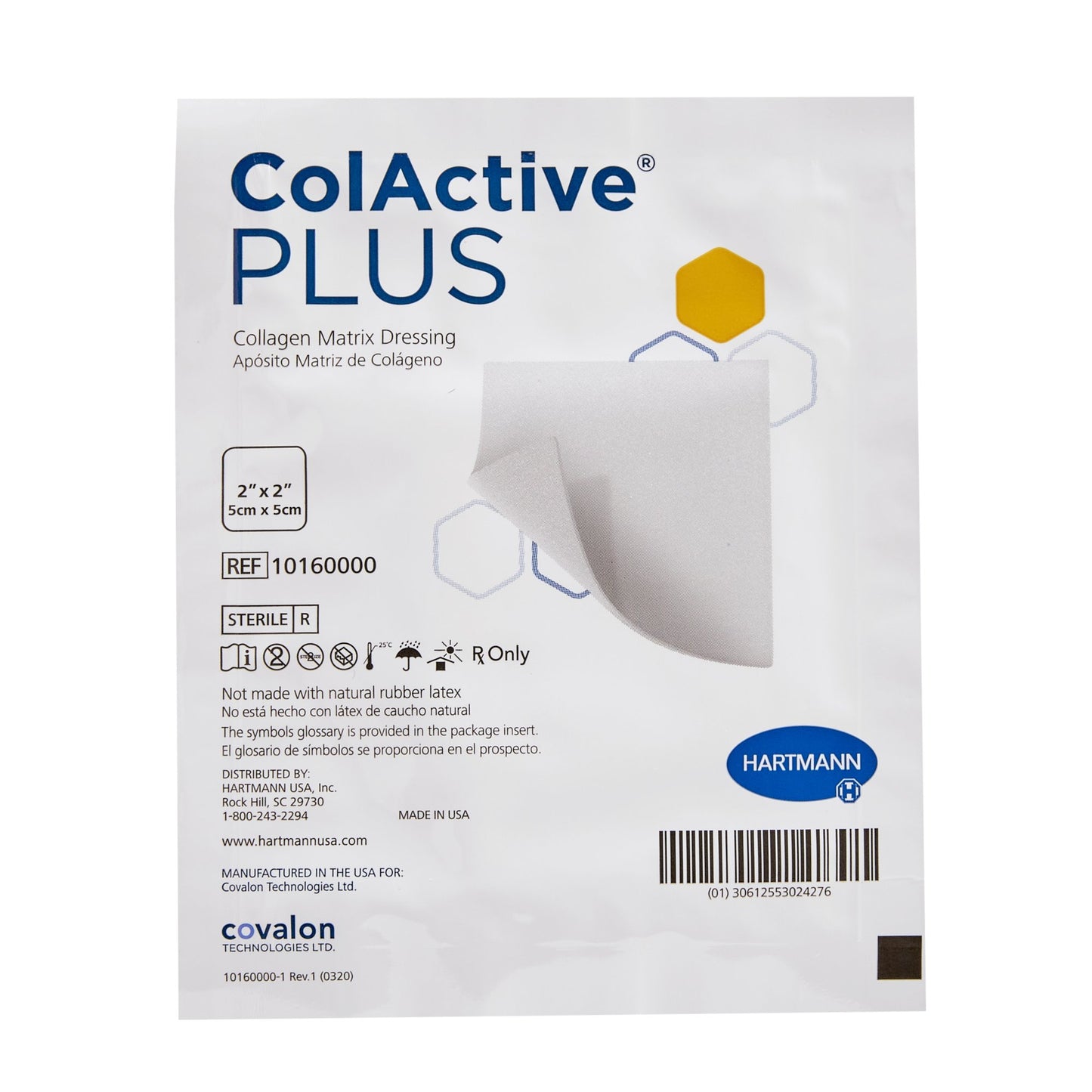 ColActive Plus Collagen Dressing – 2 x 2 Inch Square
