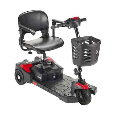 3 Wheel Electric Scooter Spitfire Scout DLX 3 300 lbs. Weight Capacity Black / Red or Blue (Interchangeable)