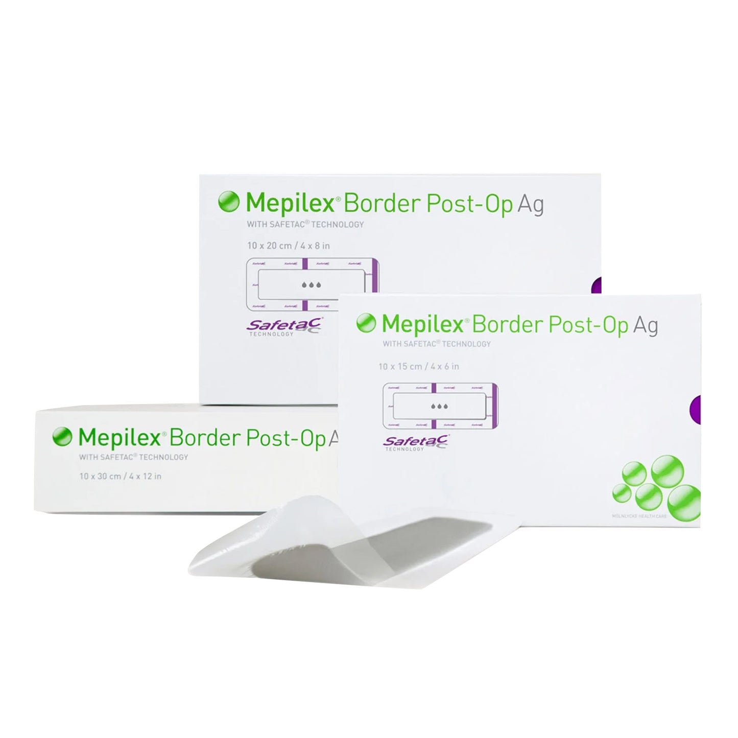 Mepilex Border Post Op AG Silver Foam Dressing – 4 x 10 Inch
