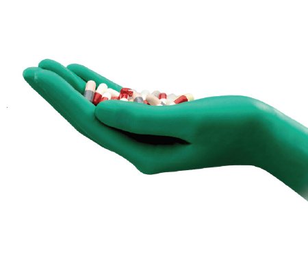 Cleanroom Glove TouchNTuff DermaShield 73-701 Neoprene Green 11.6 Inch Straight Cuff Sterile Pair