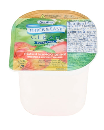 Thickened Beverage Thick & Easy Clear 4 oz. Portion Cup Peach Mango Flavor Liquid IDDSI Level 3 Moderately Thick/Liquidized