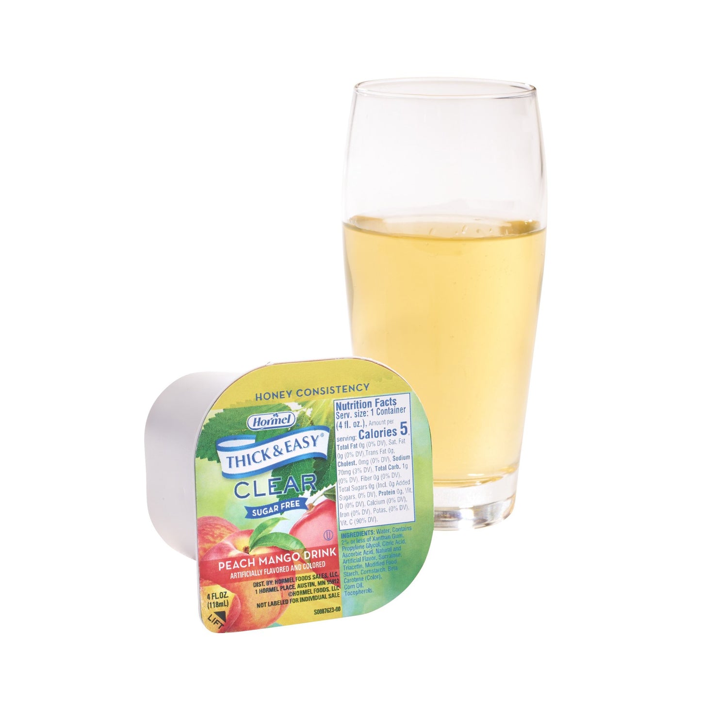 Thick & Easy Clear Thickened Beverage 4 oz Peach Mango IDDSI Level 3 Portion Cup