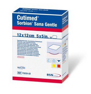 Cutimed Sorbion Sana Gentle Super Absorbent Dressing – 9 x 9 Inch, Sterile