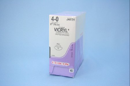 Absorbable Suture with Needle Coated Vicryl Polyglactin 910 FS-1 3/8 Circle Reverse Cutting Needle Size
