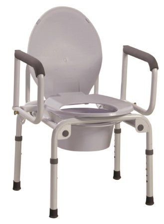 Commode Chair Fabrication Enterprises Drop Arms Steel Frame Back Bar 35 Inch Seat Width 300 lbs. Weight Capacity