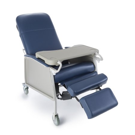 McKesson Blue Ridge 3-Position Recliner with Locking Casters: Comfortable and Versatile Seating