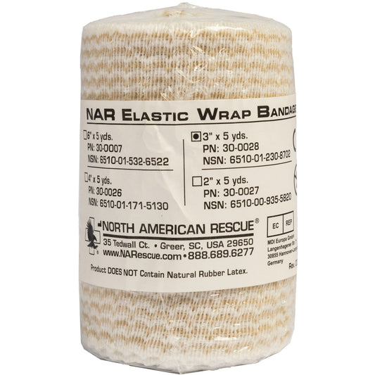 NAR Elastic Bandage – 3 Inch x 5 Yard, Hook and Loop Closure, Medium Compression
