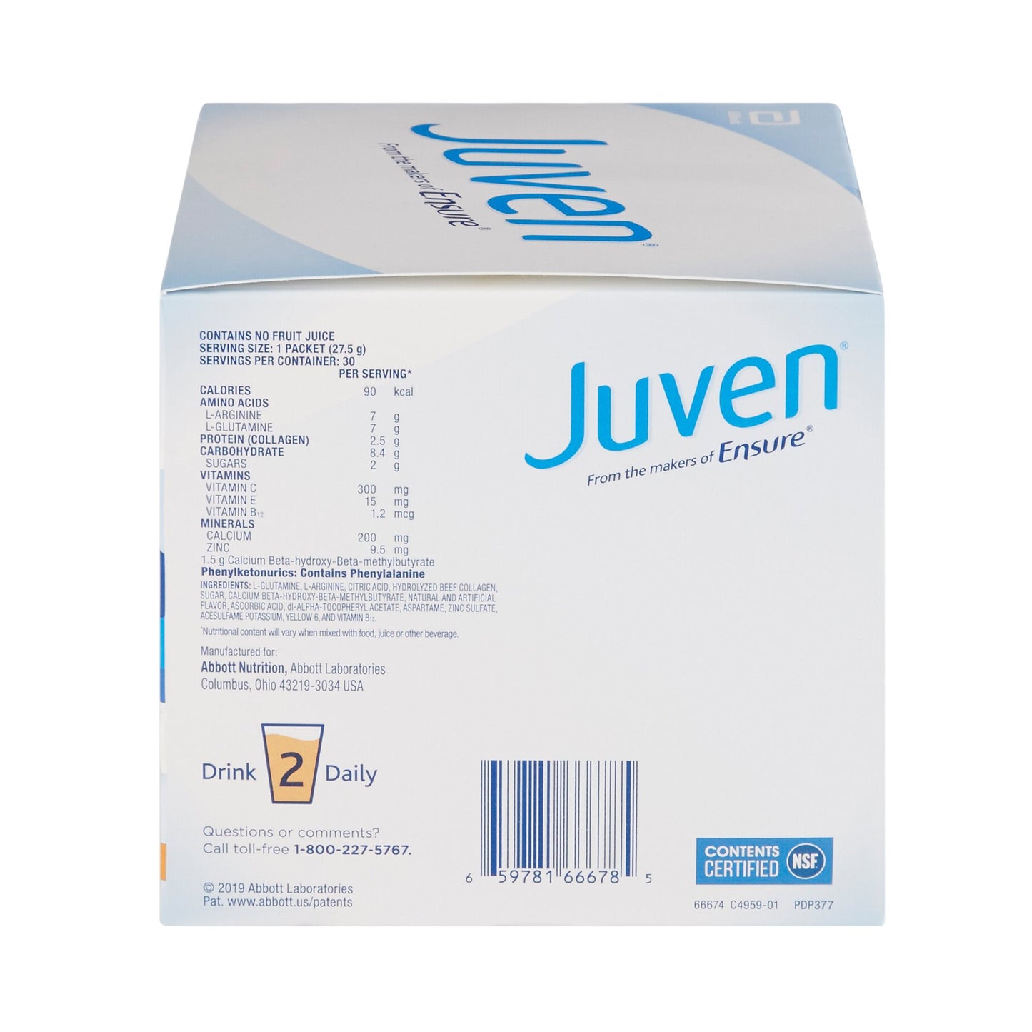 Juven Orange Oral Supplement Powder 0.98 oz Individual Packet for Wound Support