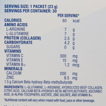 Juven Unflavored Oral Supplement Powder 0.82 oz Individual Packet for Wound Support