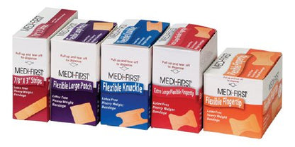 Adhesive Strip Medi-First Fabric Rectangle and Fingertip Tan Sterile