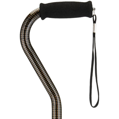 Cane with Offset Handle and Carrying Strap