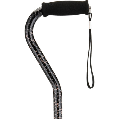 Cane with Offset Handle and Carrying Strap