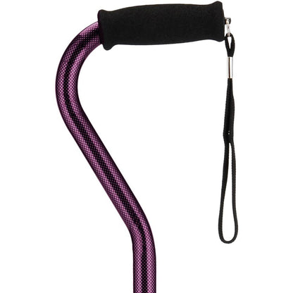 Cane with Offset Handle and Carrying Strap