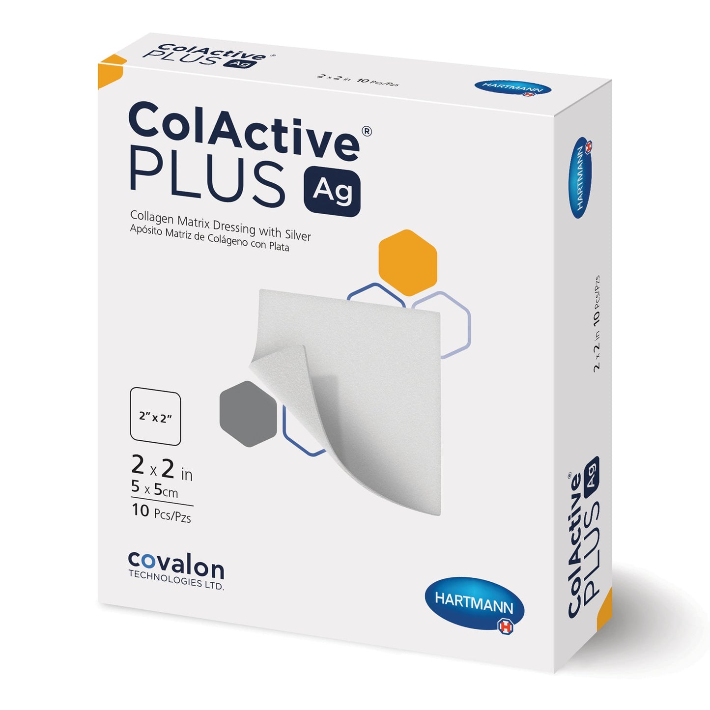 Silver Collagen Dressing ColActive Plus Ag – 2 x 2 Inch, Sterile