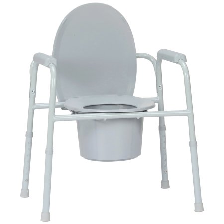 Commode Chair McKesson Fixed Arms Steel Frame