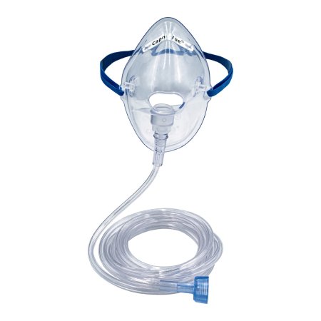 Oxygen Mask with ETCO2 Monitoring CapnoVue Elongated Style Adult One Size Fits Most Adjustable Head Strap