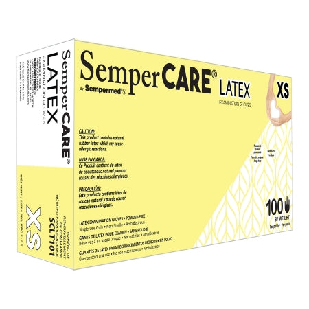 Exam Glove SemperCare Latex NonSterile Latex Standard Cuff Length Micro-Textured Ivory Not Rated